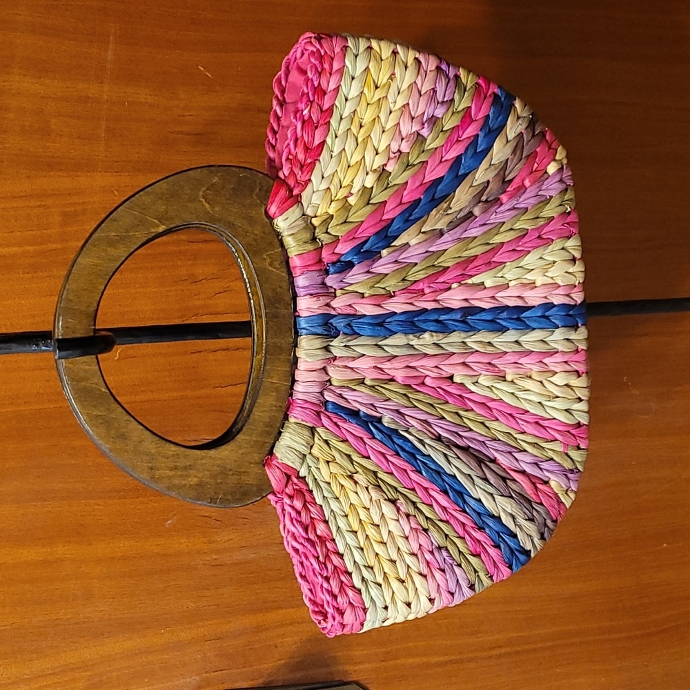 Promo Multi-colored Straw Handbag
